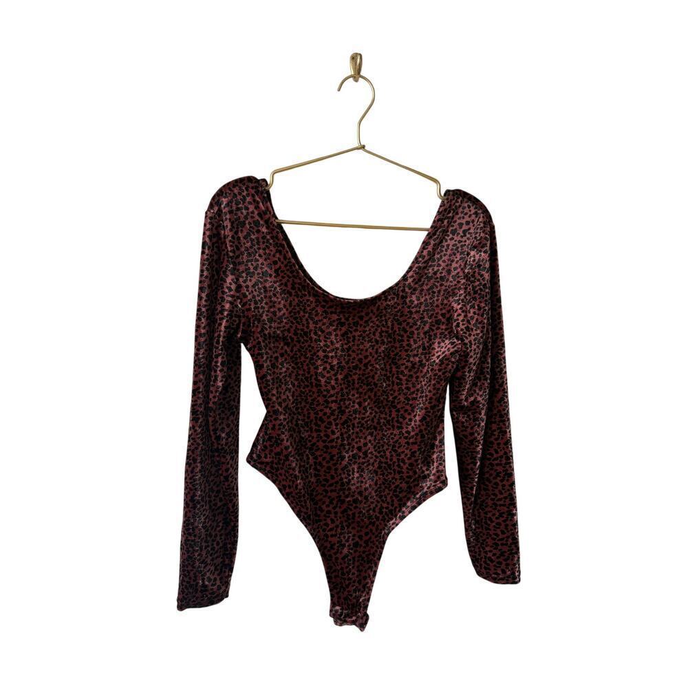 Vintage 1990s Jumping Joy Velour Leopard Jumpsuit leotard - Picture 2 of 6